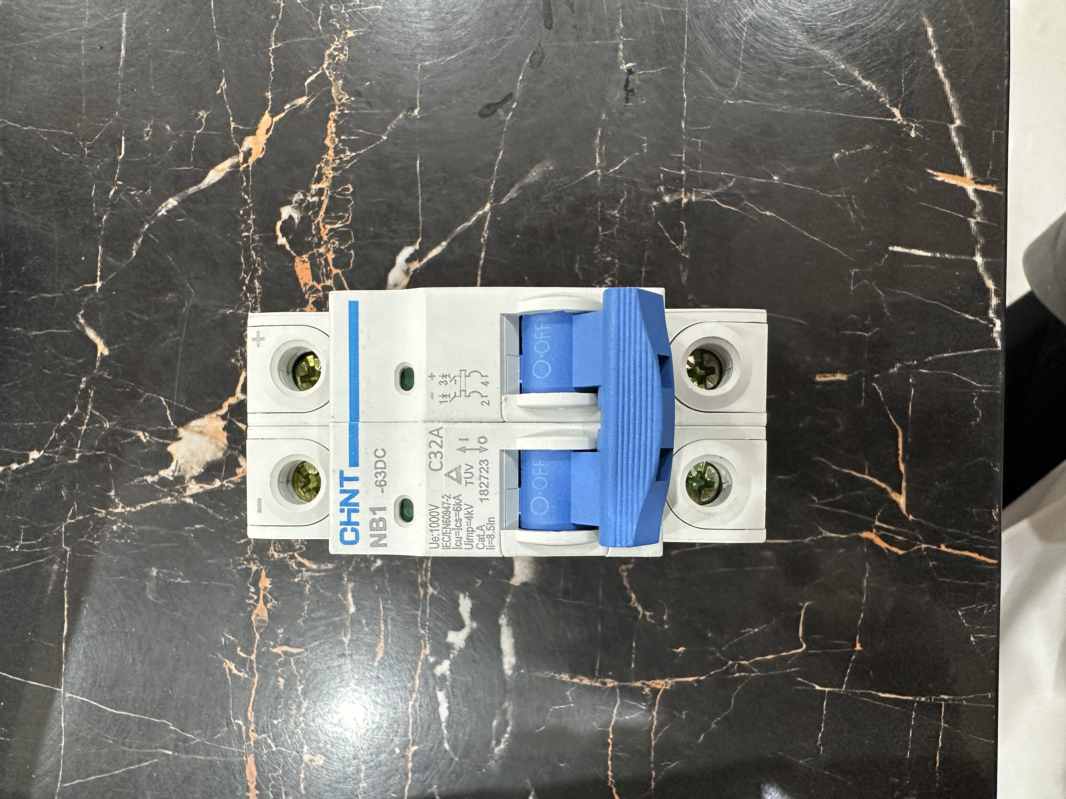 CHINT NB1-63DC C32A 2 Pole DC MCB – 32A, 1000V DC Circuit Breaker | 6kA 2